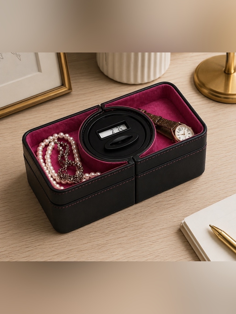 ULTIMATE JEWELRY VALET & COIN COUNTER - BLACK/PINK (BRAND NEW)